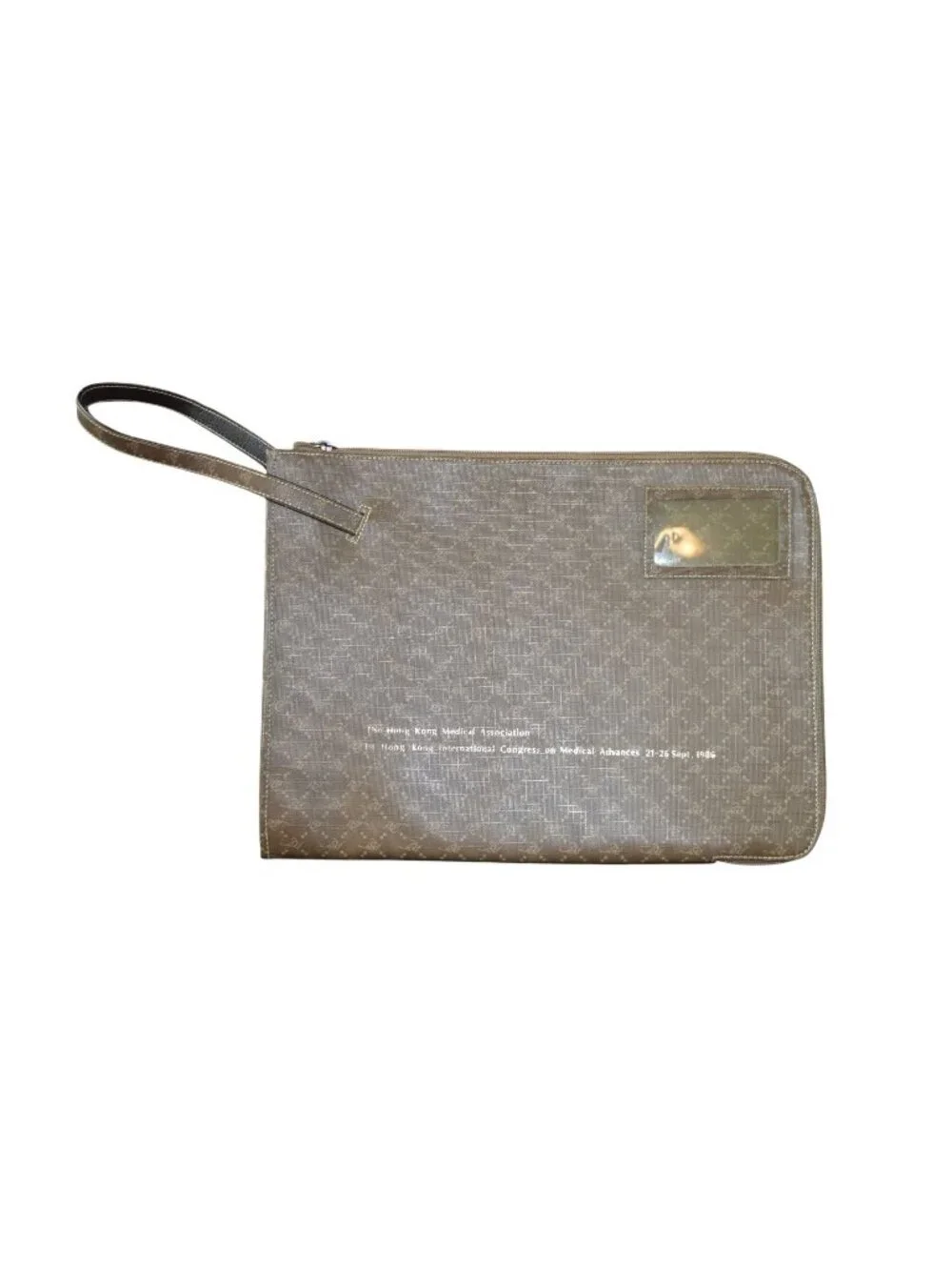 Vintage 80s Hong Kong Medical Association Zip Around File Bag Business Travel
